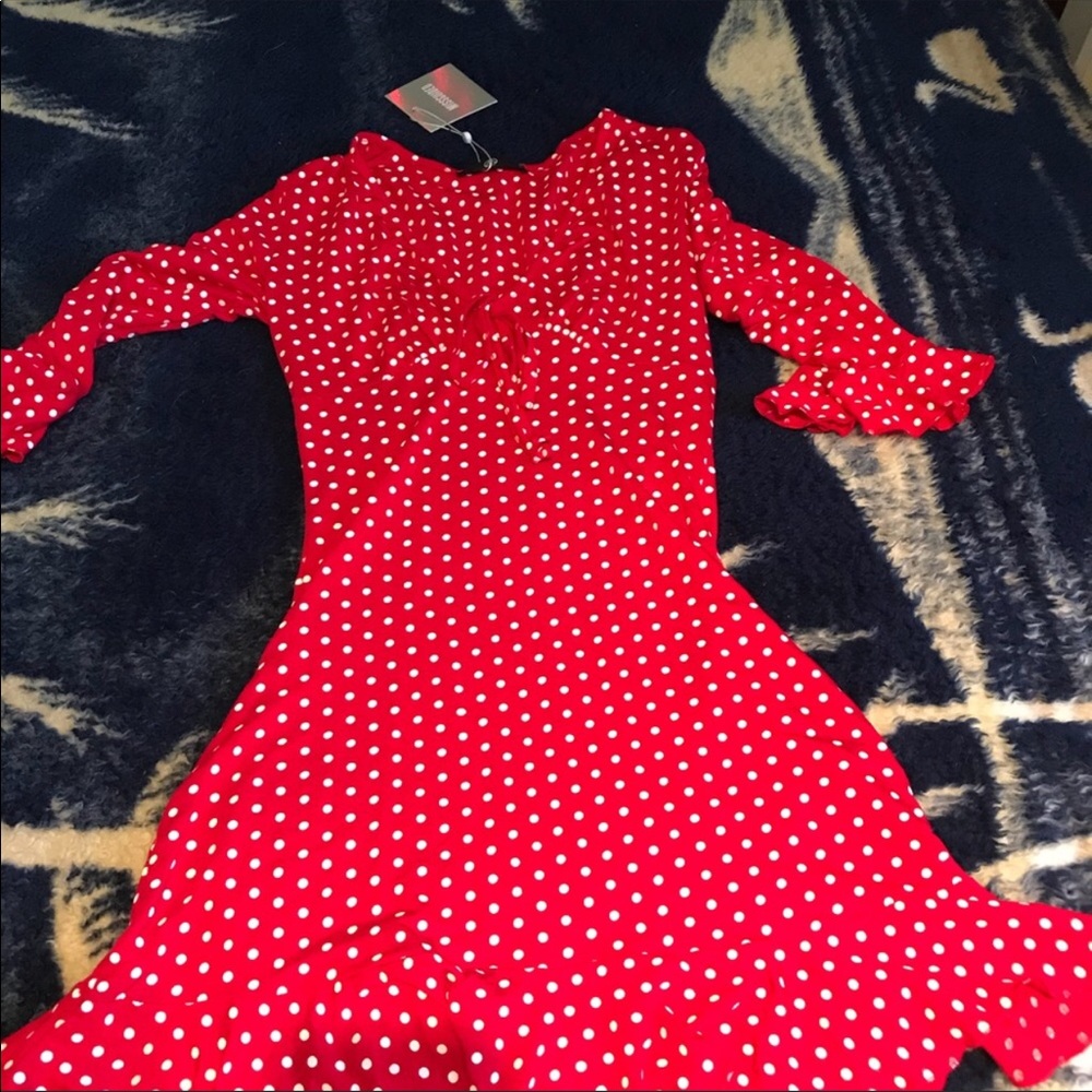 Red polka dot dress